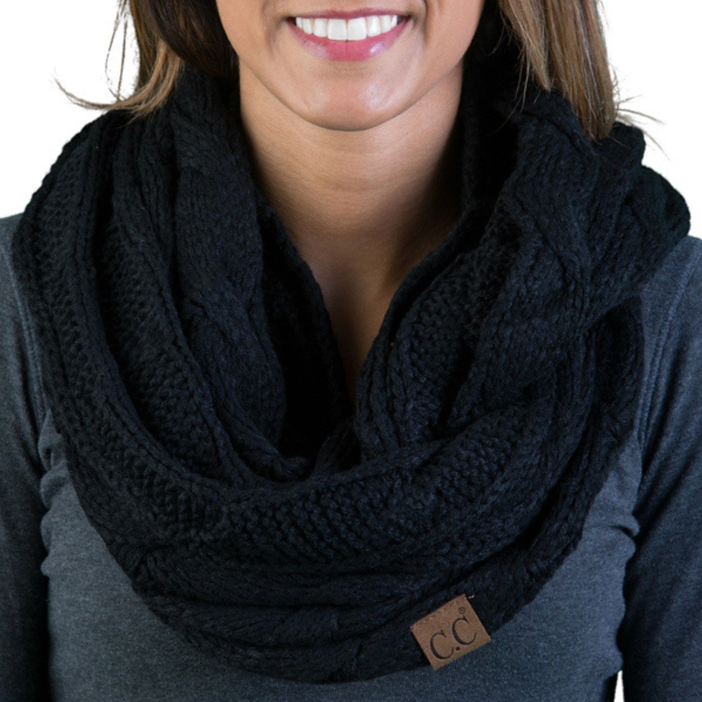Ribbed Knit Infinity Scarf