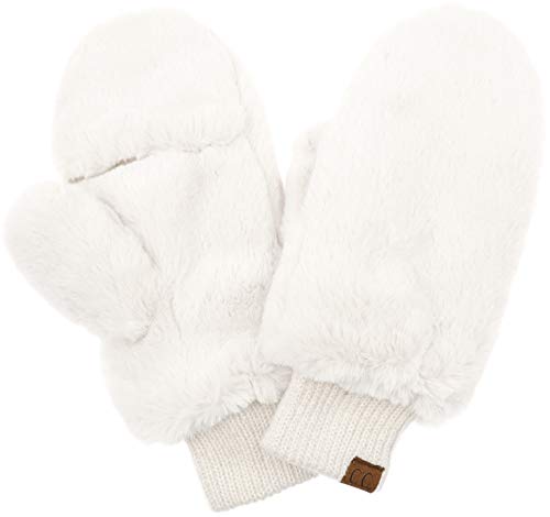 Faux Fur Convertible Mittens by Funky Junque