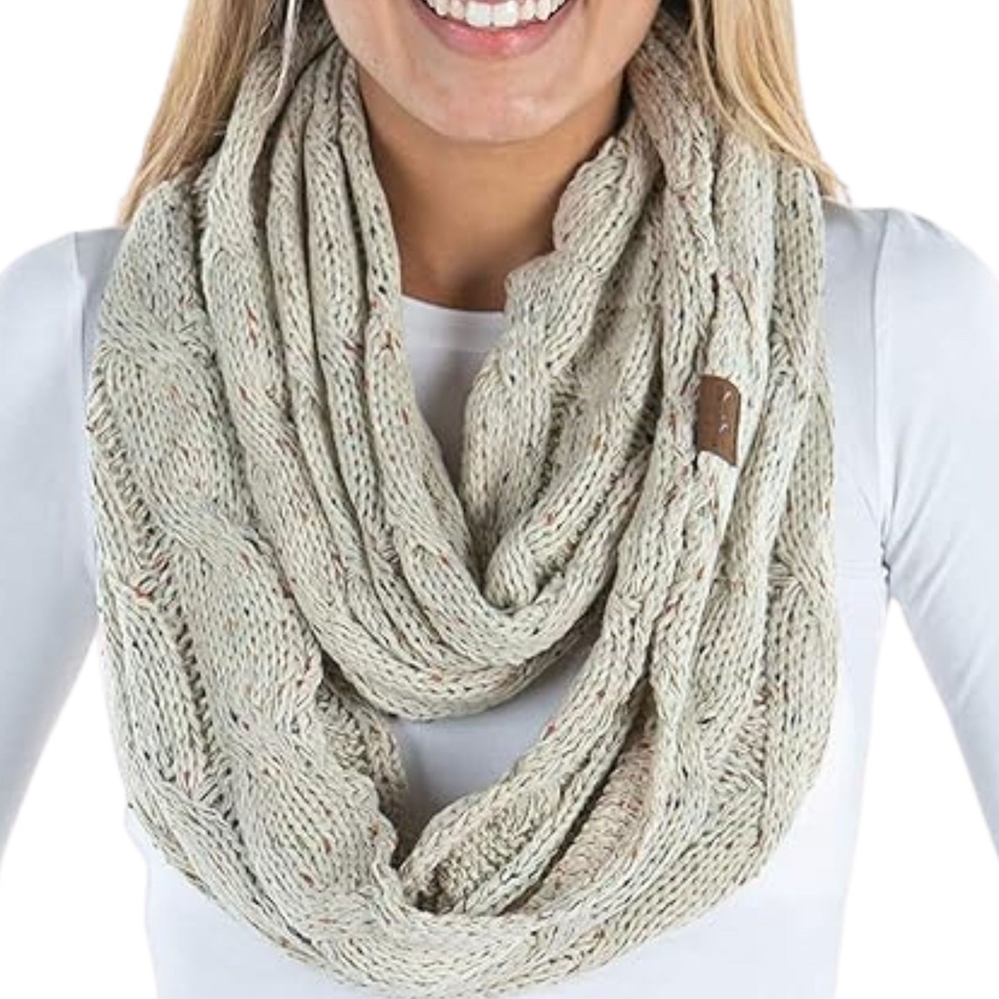 Ribbed Knit Infinity Scarf