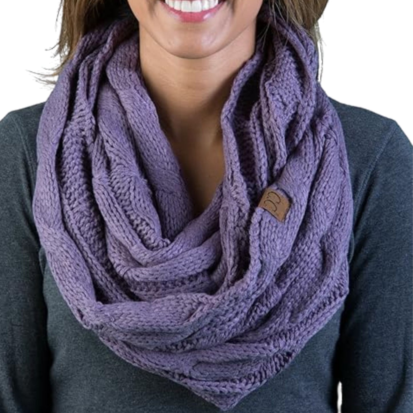 Ribbed Knit Infinity Scarf