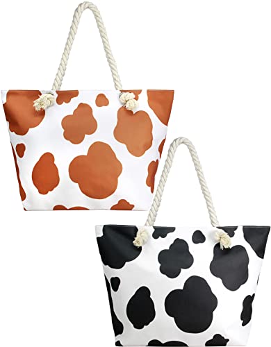 Cattle Print Beach Tote by Funky Junque