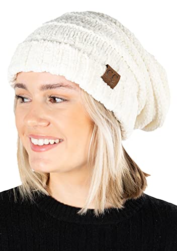 Chenille Oversized Slouchy Beanie by Funky Junque