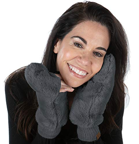 Faux Fur Convertible Mittens by Funky Junque