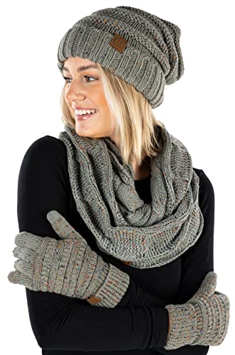 Confetti Matching Infinity Scarf, Oversized Beanie & Gloves Set by Funky Junque