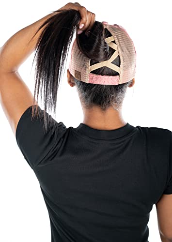 Eyelet Criss Cross Ponytail Hat by Funky Junque