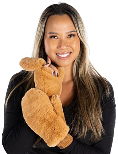 Faux Fur Convertible Mittens by Funky Junque