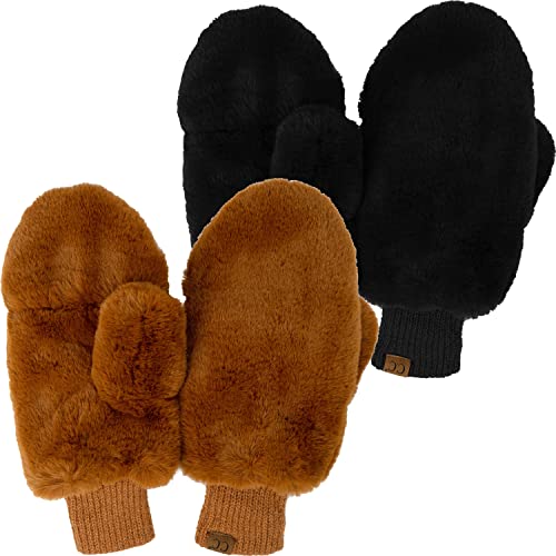Faux Fur Convertible Mittens by Funky Junque