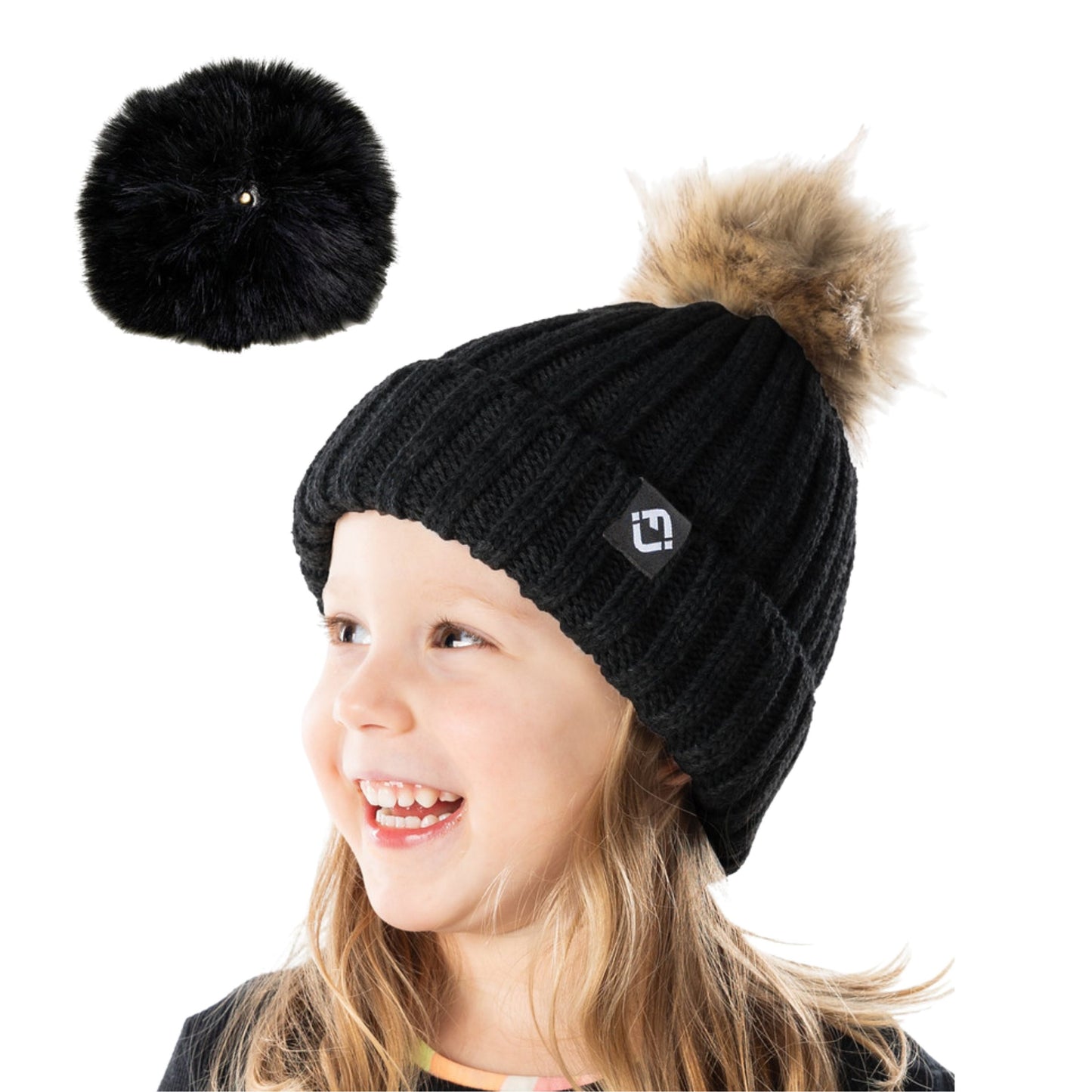 Toddler Detachable Pom Beanie