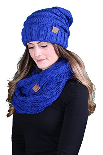 Solids Oversized Slouchy Beanie & Infinity Scarf Set by Funky Junque