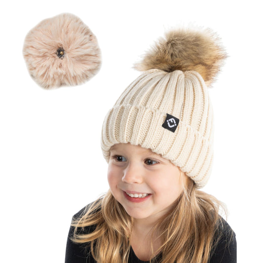 Toddler Detachable Pom Beanie