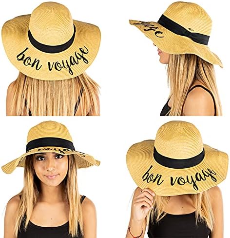 Bon Voyage Embroidered Sun Hat by Funky Junque