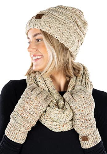 Confetti Matching Infinity Scarf, Oversized Beanie & Gloves Set by Funky Junque