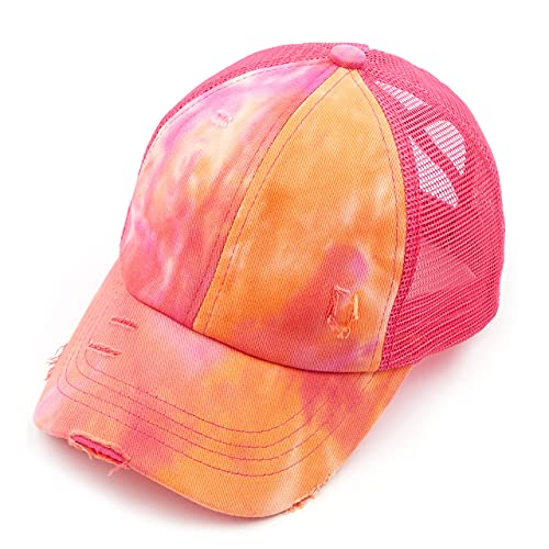 Tie Dye Criss Cross Ponytail Hat by Funky Junque