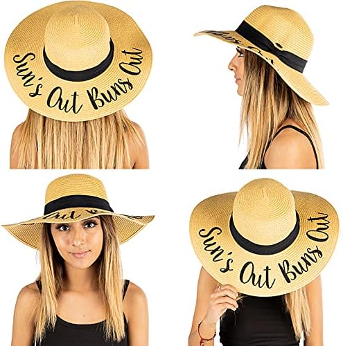 Suns Out Buns Out Embroidered Sun Hat by Funky Junque