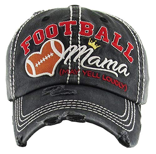 Football Mama Distressed Patch Hat by Funky Junque