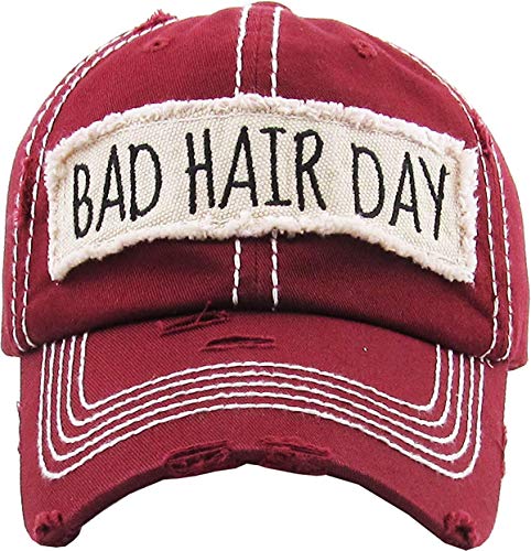 Bad Hair Day Distressed Patch Hat by Funky Junque