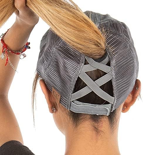 Dog Mom Criss Cross Ponytail Hat by Funky Junque