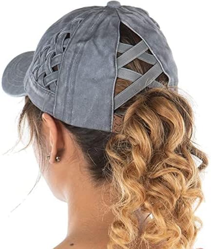 Basketweave Criss Cross Ponytail Hat by Funky Junque