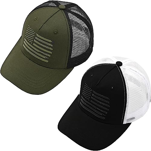 Painted Flag Five Panel Trucker Hat by Funky Junque
