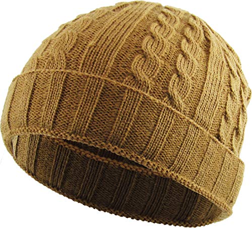 Cable Knit Stretch Beanie by Funky Junque