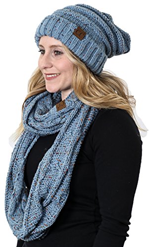 Confetti Oversized Slouchy Beanie & Infinity Scarf Set by Funky Junque