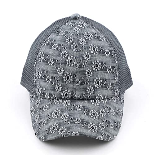 Eyelet Criss Cross Ponytail Hat by Funky Junque