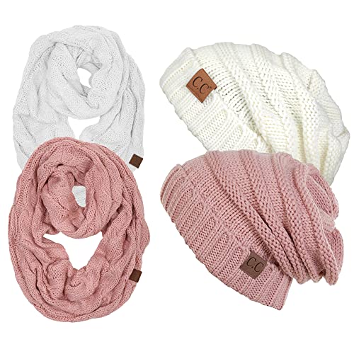 Solids Oversized Slouchy Beanie & Infinity Scarf Set by Funky Junque