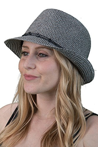 Beaded Rope Band Straw Summer Fedora by Funky Junque