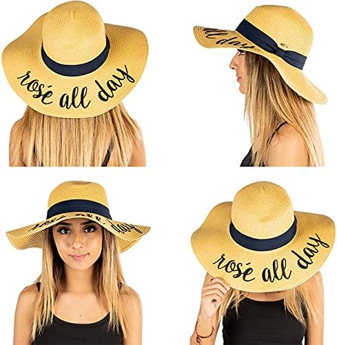 Rosé all Day Embroidered Sun Hat by Funky Junque