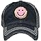Smiley Face Distressed Patch Hat by Funky Junque