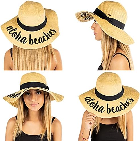 Aloha Beaches Embroidered Sun Hat by Funky Junque
