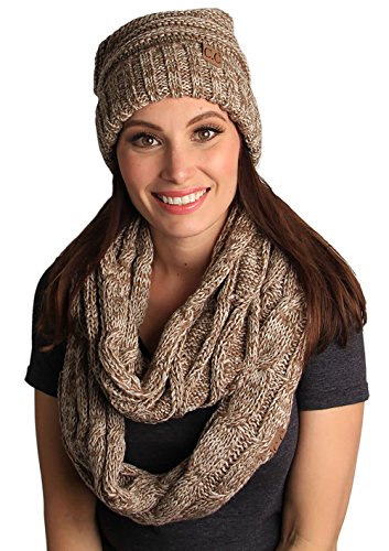 Multicolor Oversized Slouchy Beanie & Infinity Scarf Set by Funky Junque