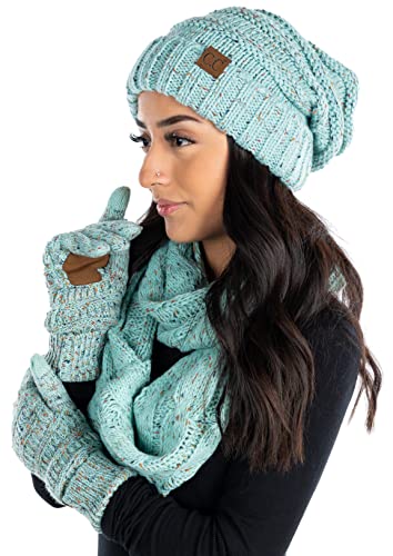 Confetti Matching Infinity Scarf, Oversized Beanie & Gloves Set by Funky Junque