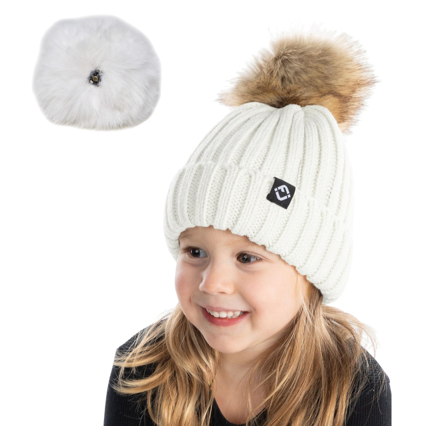 Toddler Detachable Pom Beanie