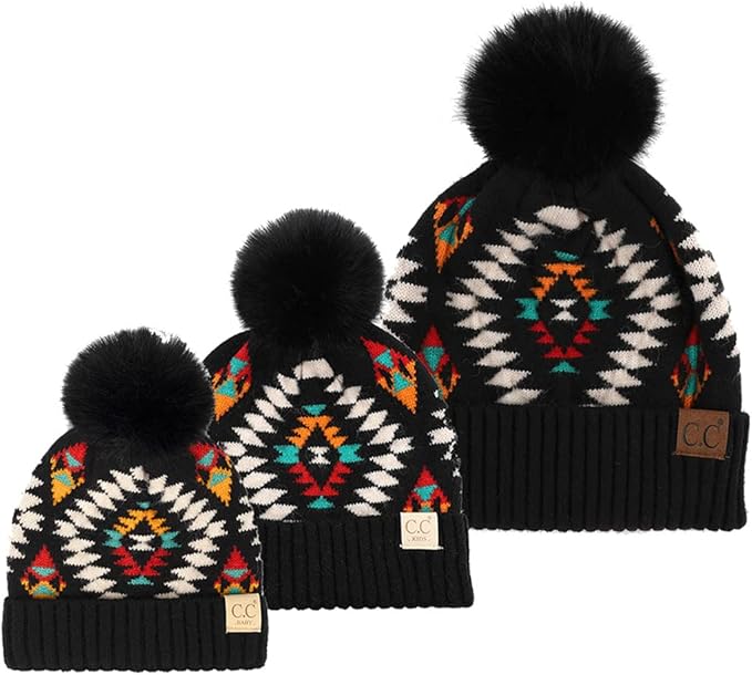 Funky Junque Mommy and Me Pom Beanies