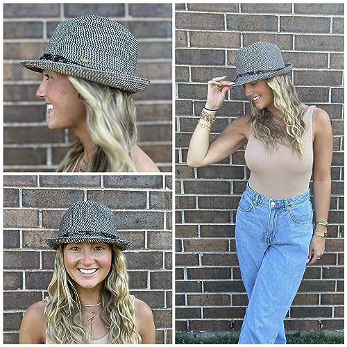 Beaded Rope Band Straw Summer Fedora by Funky Junque