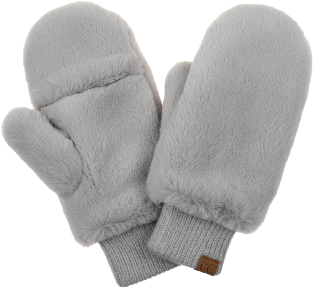 Faux Fur Convertible Mittens by Funky Junque