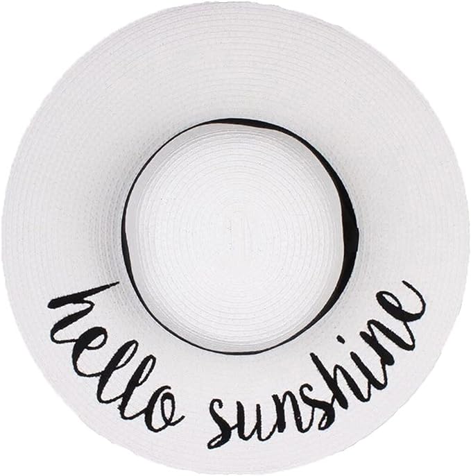 Hello Sunshine Embroidered Sun Hat by Funky Junque