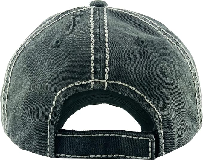 Grey Hair Don't Care Distressed Patch Hat by Funky Junque