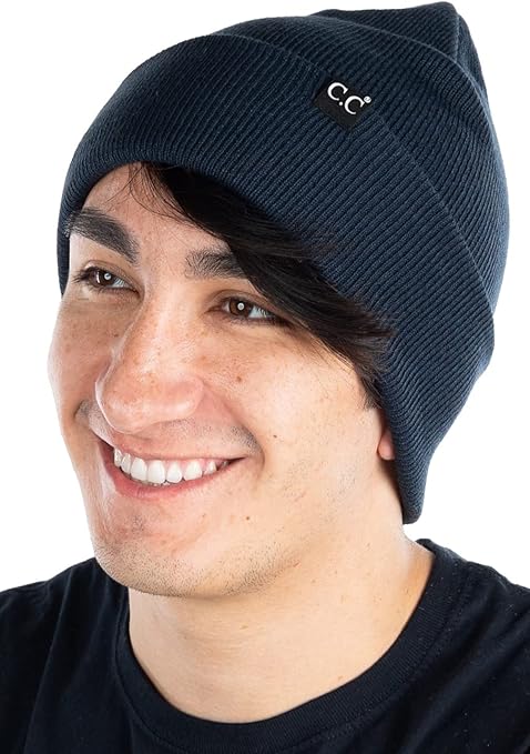 Mens Solid Cuff Knit Beanie