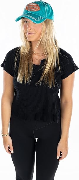 Football Mama Distressed Patch Hat by Funky Junque