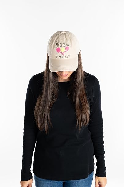 Pickleball is My Therapy Distressed Patch Hat by Funky Junque