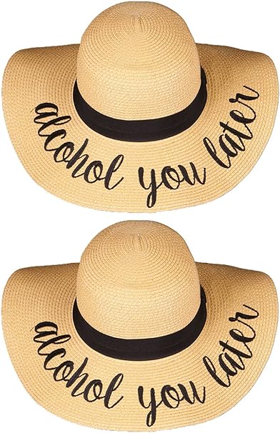 Alcohol You Later Embroidered Sun Hat by Funky Junque