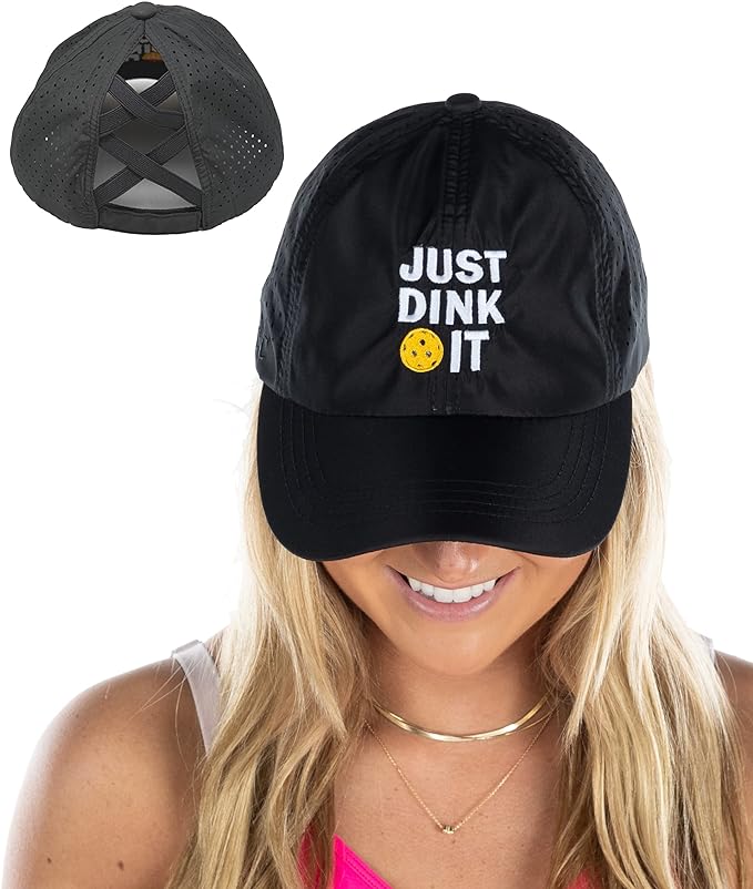 Laser Cut Criss Cross Ponytail Hat by Funky Junque