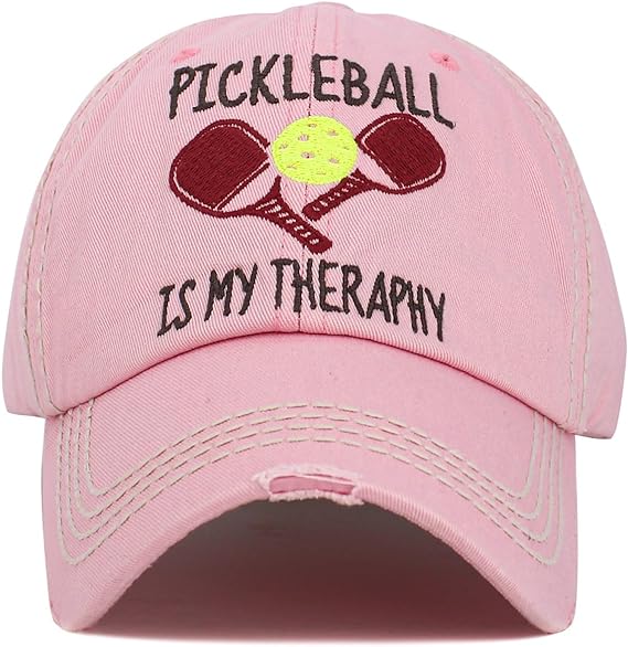 Pickleball is My Therapy Distressed Patch Hat by Funky Junque