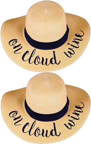 On Cloud Wine Embroidered Sun Hat by Funky Junque