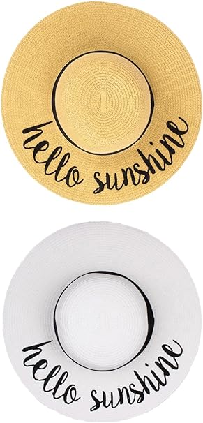 Hello Sunshine Embroidered Sun Hat by Funky Junque