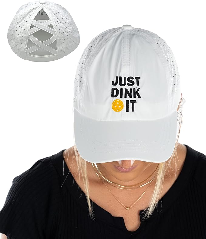 Laser Cut Criss Cross Ponytail Hat by Funky Junque
