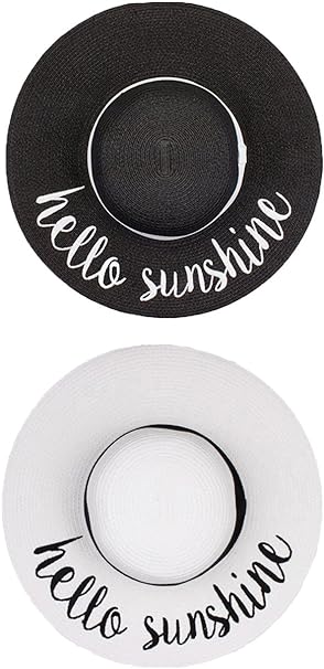 Hello Sunshine Embroidered Sun Hat by Funky Junque