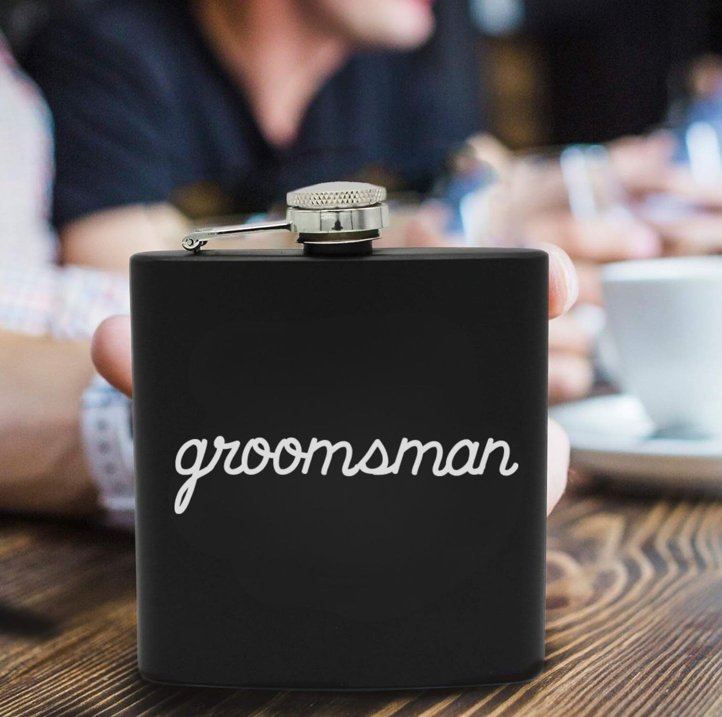 Stainless Steel Hip Flasks 5 Oz. Groom & Groomsman by Funky Junque